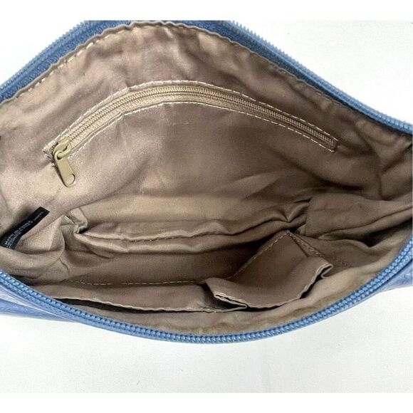 Unlisted Kenneth Cole Pebbled Stone Blue Wristlet Bag Clutch - Picture 2 of 4